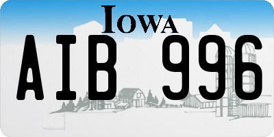 IA license plate AIB996