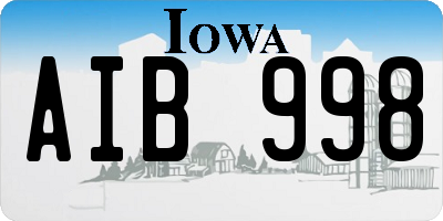 IA license plate AIB998