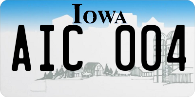 IA license plate AIC004