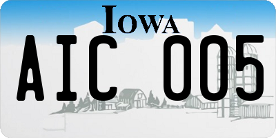 IA license plate AIC005