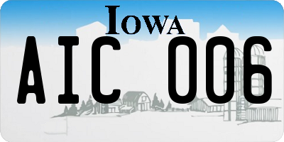 IA license plate AIC006