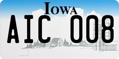 IA license plate AIC008