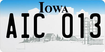 IA license plate AIC013