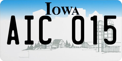 IA license plate AIC015