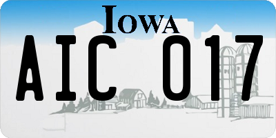 IA license plate AIC017