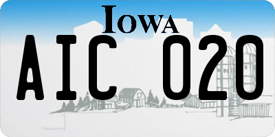 IA license plate AIC020