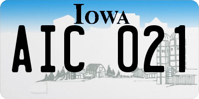 IA license plate AIC021