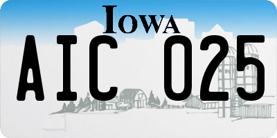 IA license plate AIC025