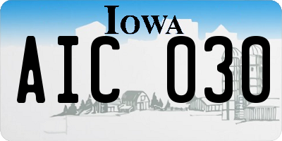 IA license plate AIC030