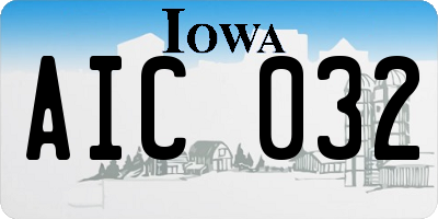 IA license plate AIC032