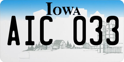 IA license plate AIC033