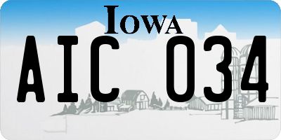 IA license plate AIC034