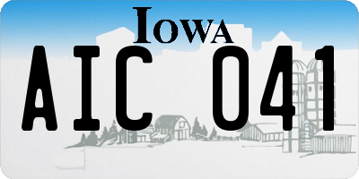 IA license plate AIC041