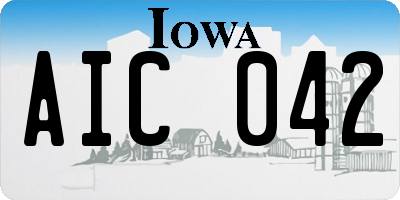 IA license plate AIC042
