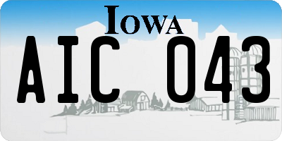 IA license plate AIC043