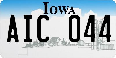 IA license plate AIC044