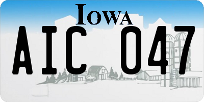 IA license plate AIC047
