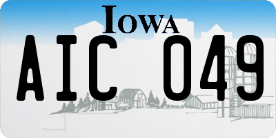 IA license plate AIC049