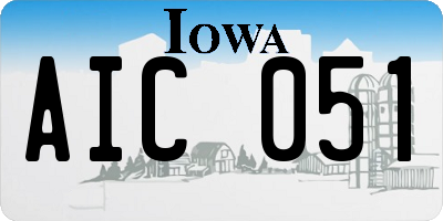 IA license plate AIC051
