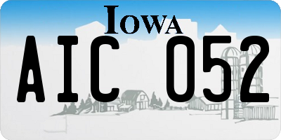 IA license plate AIC052