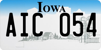 IA license plate AIC054