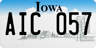 IA license plate AIC057