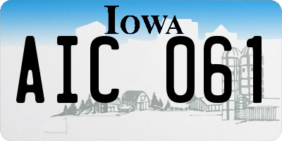 IA license plate AIC061