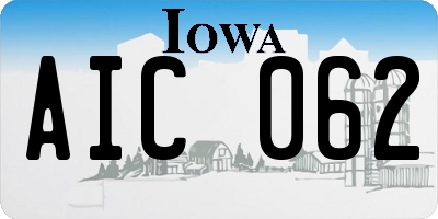 IA license plate AIC062