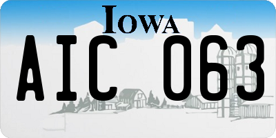 IA license plate AIC063