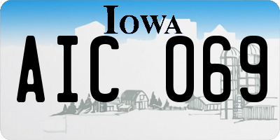 IA license plate AIC069
