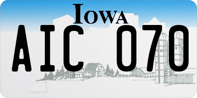 IA license plate AIC070