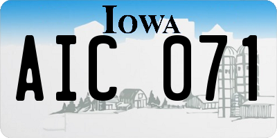 IA license plate AIC071