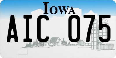 IA license plate AIC075