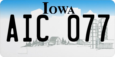 IA license plate AIC077