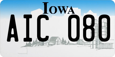 IA license plate AIC080
