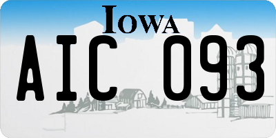 IA license plate AIC093