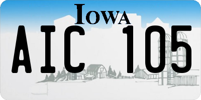 IA license plate AIC105