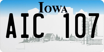 IA license plate AIC107