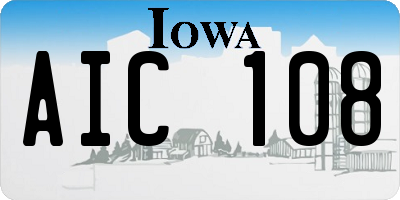 IA license plate AIC108
