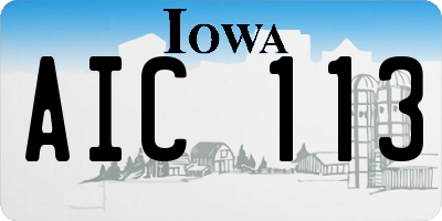 IA license plate AIC113
