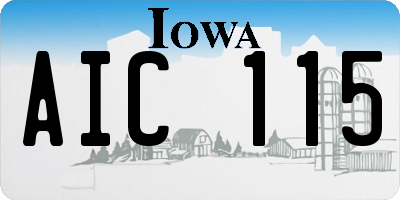 IA license plate AIC115