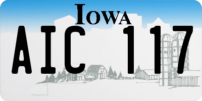 IA license plate AIC117