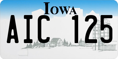IA license plate AIC125