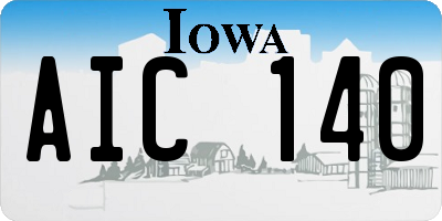 IA license plate AIC140