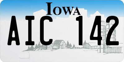 IA license plate AIC142
