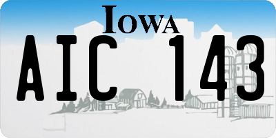 IA license plate AIC143