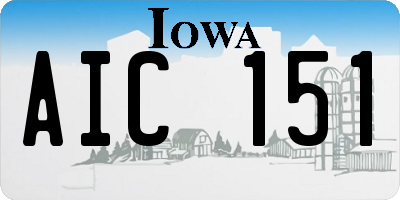 IA license plate AIC151