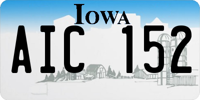 IA license plate AIC152