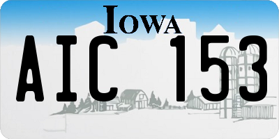 IA license plate AIC153