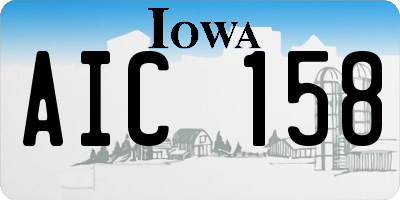 IA license plate AIC158